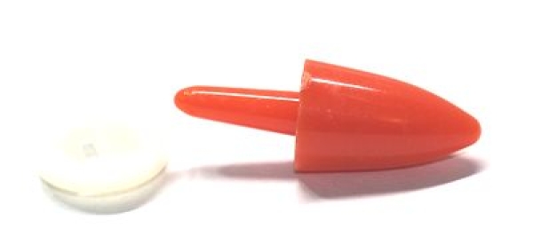 1 Stück Nase Möhre zum Einkleben 10 mm x 17 mm hellrot für Schneemann