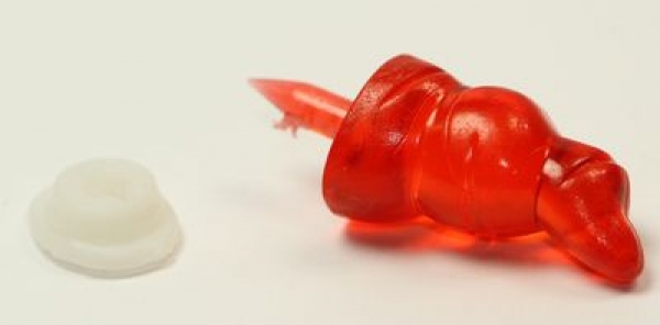 1 Stück Nase Möhre zum Einkleben 12 mm x 23 mm rot transparent für Schneemann