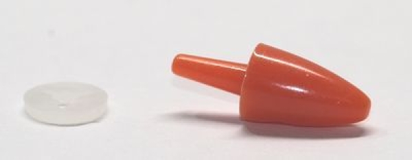 1 Stück Nase Möhre zum Einkleben 8 mm x 15 mm hellrot für Schneemann