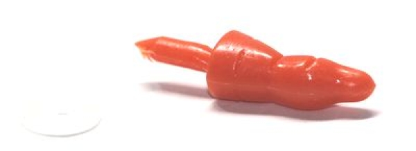 1 Stück Nase Möhre zum Einkleben 8 mm x 18 mm hellrot für Schneemann