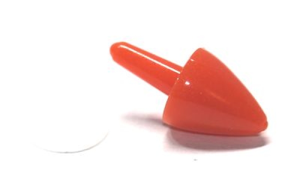 1 Stück Nase Möhre zum Einkleben 9 mm x 10 mm hellrot für Schneemann