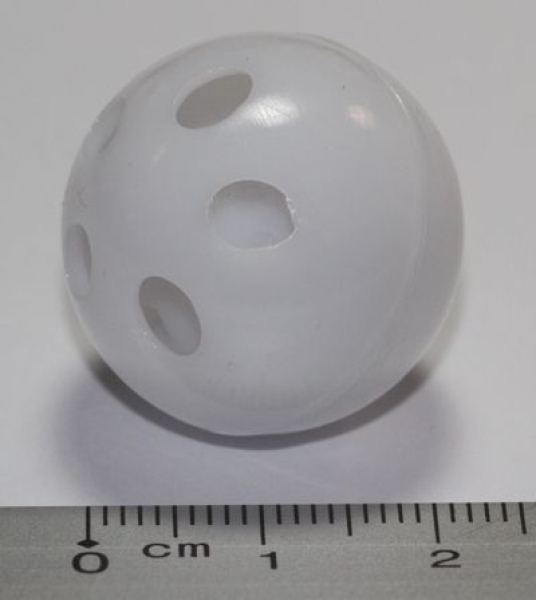 1 Stück Rasselball weiß ca. 24 mm