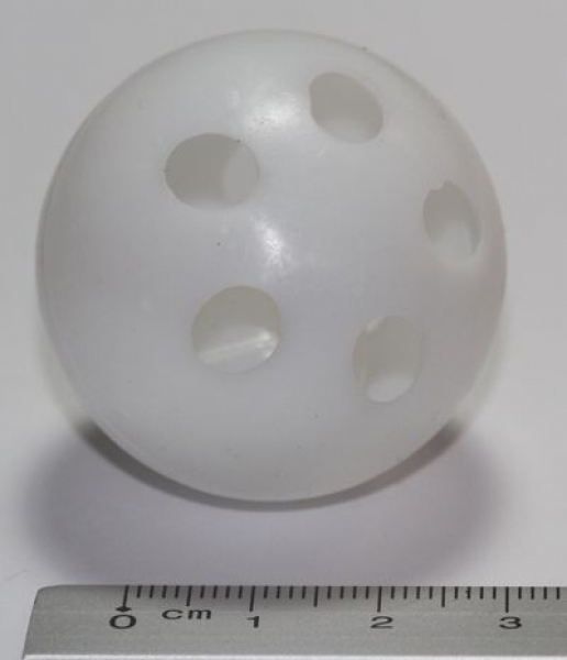 1 Stück Rasselball weiß ca. 38 mm