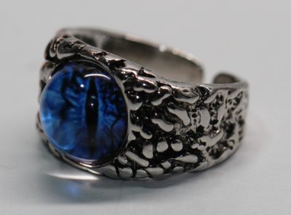 Ring Drachenauge silbern blau