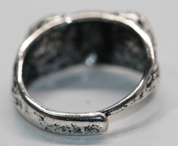 Ring Greifvogel silbern grün