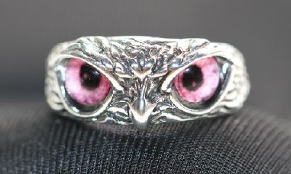 Ring Greifvogel silbern rosa