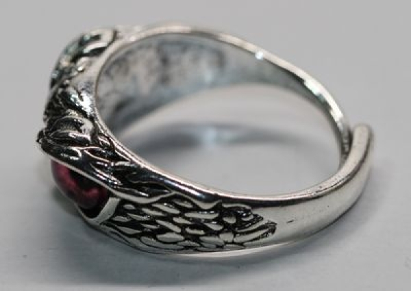 Ring Greifvogel silbern rosa