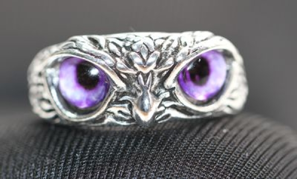 Ring Greifvogel silbern violett