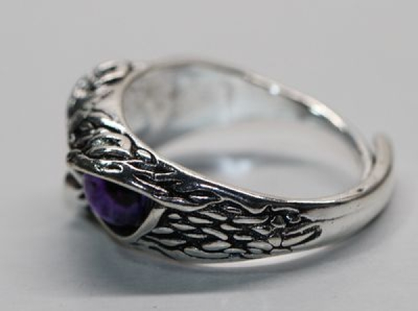 Ring Greifvogel silbern violett