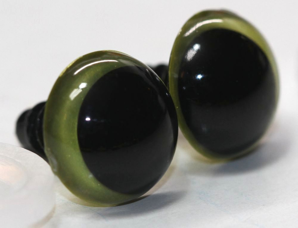 1 Paar Sicherheitsaugen 12 mm Lemon irisierend metallic Schielaugen