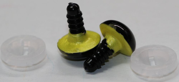 1 Paar Sicherheitsaugen 12 mm Lemon irisierend metallic Schielaugen