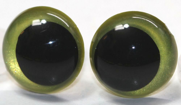 1 Paar Sicherheitsaugen 14 mm Lemon irisierend metallic Schielaugen