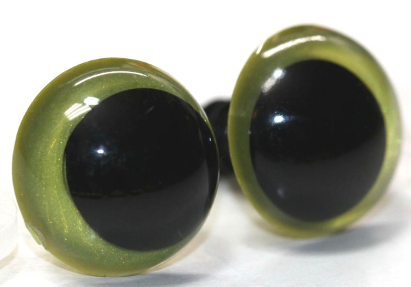 1 Paar Sicherheitsaugen 14 mm Lemon irisierend metallic Schielaugen