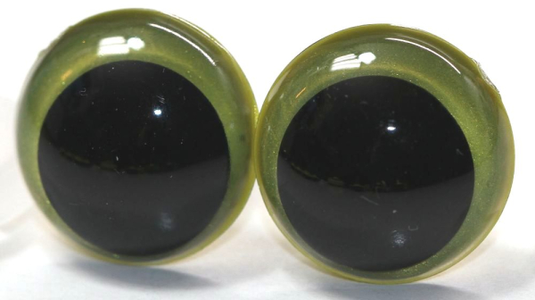 1 Paar Sicherheitsaugen 16 mm Lemon irisierend metallic Schielaugen
