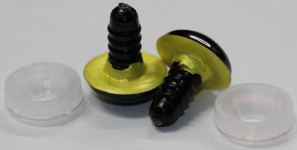 1 Paar Sicherheitsaugen 16 mm Lemon irisierend metallic Schielaugen