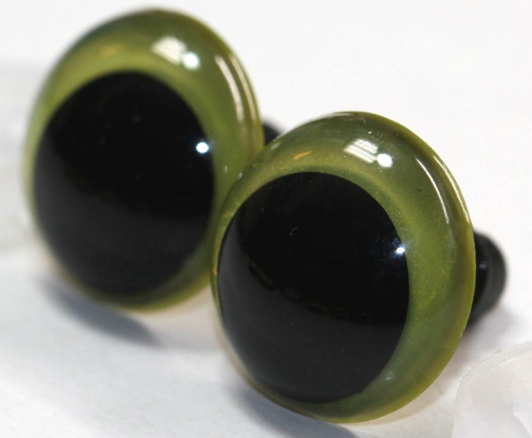 1 Paar Sicherheitsaugen 18 mm Lemon irisierend metallic Schielaugen