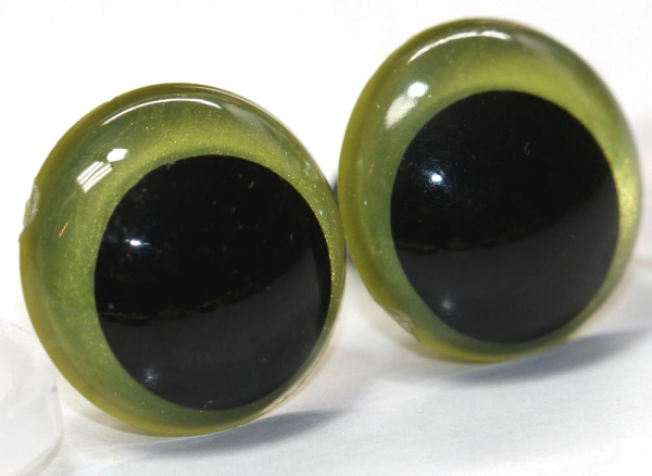 1 Paar Sicherheitsaugen 18 mm Lemon irisierend metallic Schielaugen