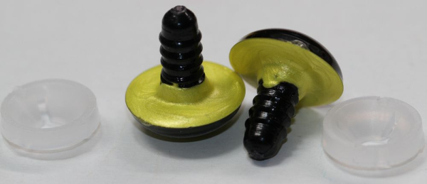 1 Paar Sicherheitsaugen 18 mm Lemon irisierend metallic Schielaugen