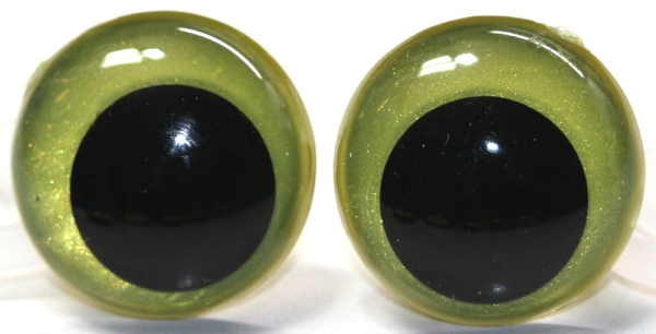 1 Paar Sicherheitsaugen 20 mm Lemon irisierend metallic Schielaugen