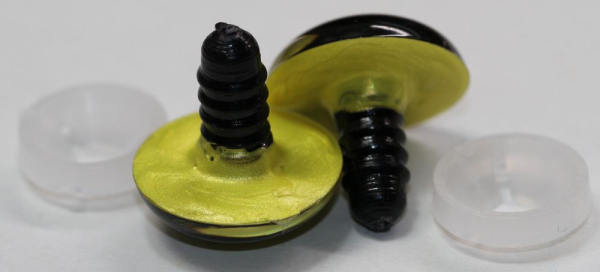 1 Paar Sicherheitsaugen 20 mm Lemon irisierend metallic Schielaugen