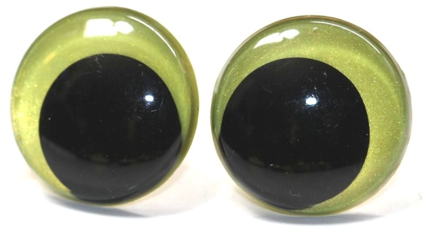 1 Paar Sicherheitsaugen 23 mm Lemon irisierend metallic Schielaugen