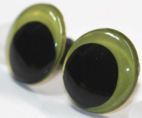 1 Paar Sicherheitsaugen 23 mm Lemon irisierend metallic Schielaugen