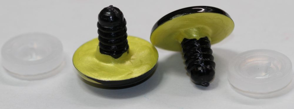 1 Paar Sicherheitsaugen 23 mm Lemon irisierend metallic Schielaugen