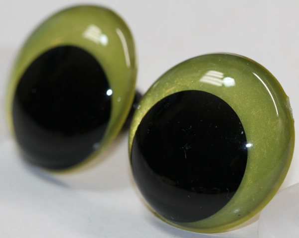 1 Paar Sicherheitsaugen 28 mm Lemon irisierend metallic Schielaugen