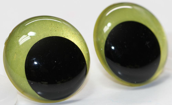 1 Paar Sicherheitsaugen 28 mm Lemon irisierend metallic Schielaugen