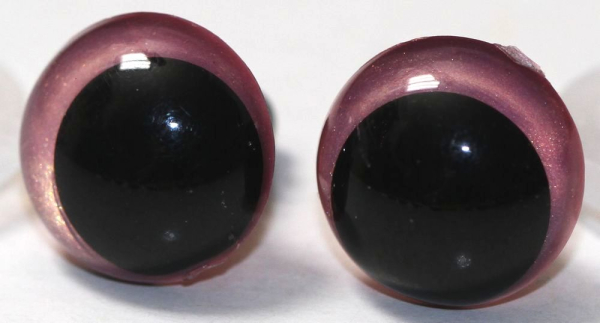 1 Paar Sicherheitsaugen 12 mm Neon Pink irisierend metallic Schielaugen