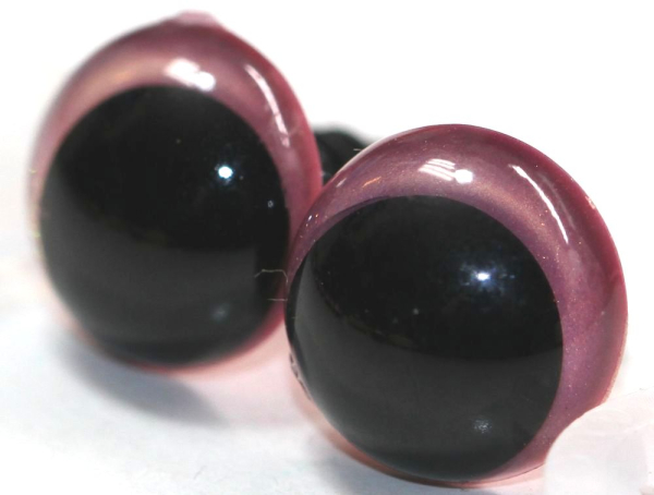 1 Paar Sicherheitsaugen 12 mm Neon Pink irisierend metallic Schielaugen