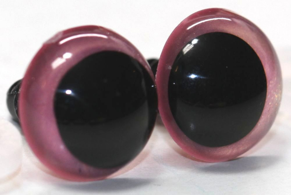 1 Paar Sicherheitsaugen 14 mm Neon Pink irisierend metallic Schielaugen