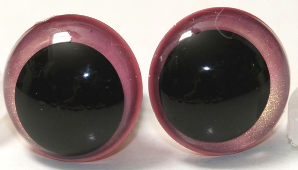 1 Paar Sicherheitsaugen 16 mm Neon Pink irisierend metallic Schielaugen