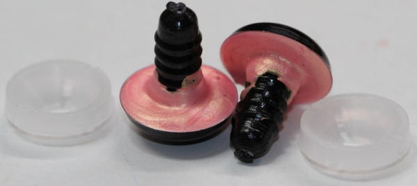 1 Paar Sicherheitsaugen 16 mm Neon Pink irisierend metallic Schielaugen