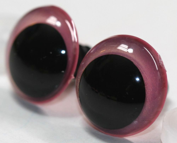 1 Paar Sicherheitsaugen 18 mm Neon Pink irisierend metallic Schielaugen