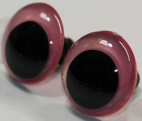 1 Paar Sicherheitsaugen 20 mm Neon Pink irisierend metallic Schielaugen
