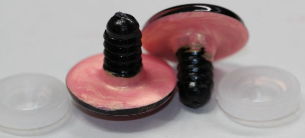 1 Paar Sicherheitsaugen 23 mm Neon Pink irisierend metallic Schielaugen