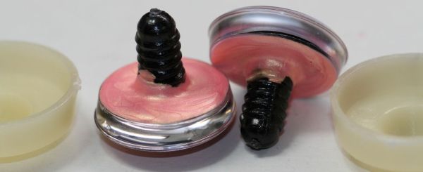 1 Paar Sicherheitsaugen trapezoid 25 mm Neon Pink irisierend metallic Schielaugen