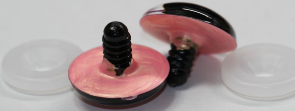 1 Paar Sicherheitsaugen 28 mm Neon Pink irisierend metallic Schielaugen