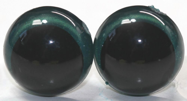 1 Paar Sicherheitsaugen 12 mm Türkisgrün irisierend metallic Schielaugen