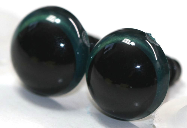 1 Paar Sicherheitsaugen 12 mm Türkisgrün irisierend metallic Schielaugen