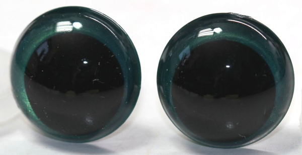 1 Paar Sicherheitsaugen 16 mm Türkisgrün irisierend metallic Schielaugen