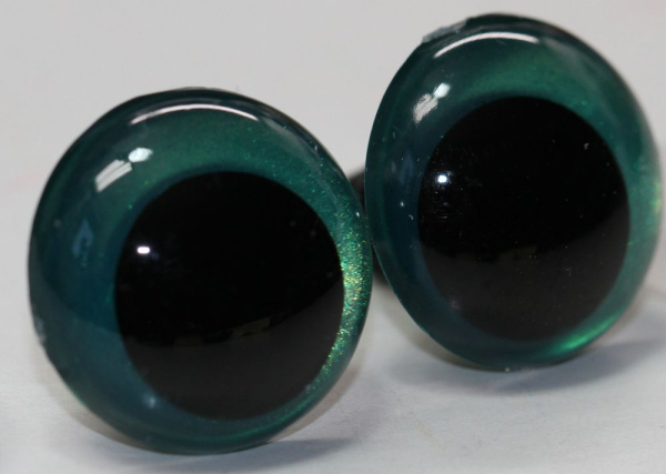 1 Paar Sicherheitsaugen 20 mm Türkisgrün irisierend metallic Schielaugen