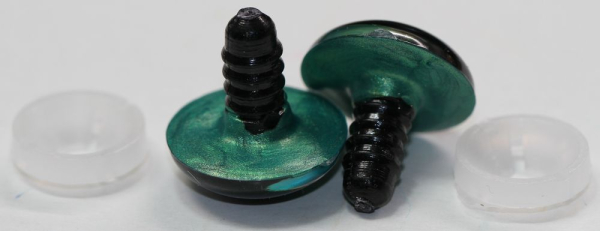 1 Paar Sicherheitsaugen 20 mm Türkisgrün irisierend metallic Schielaugen