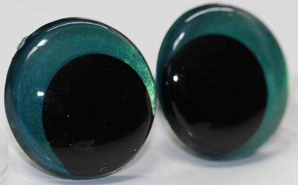 1 Paar Sicherheitsaugen 23 mm Türkisgrün irisierend metallic Schielaugen