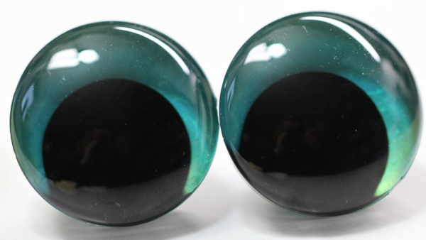 1 Paar Sicherheitsaugen trapezoid 30 mm Türkisgrün irisierend metallic Schielaugen