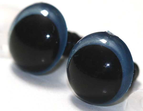 1 Paar Sicherheitsaugen 12 mm Sky Blue irisierend metallic Schielaugen