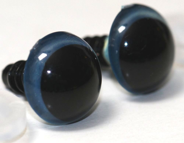 1 Paar Sicherheitsaugen 12 mm Sky Blue irisierend metallic Schielaugen