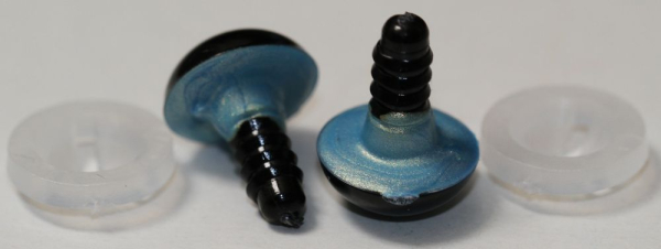 Sicherheitsaugen 12 mm Sky Blue irisierend metallic Schielaugen 4