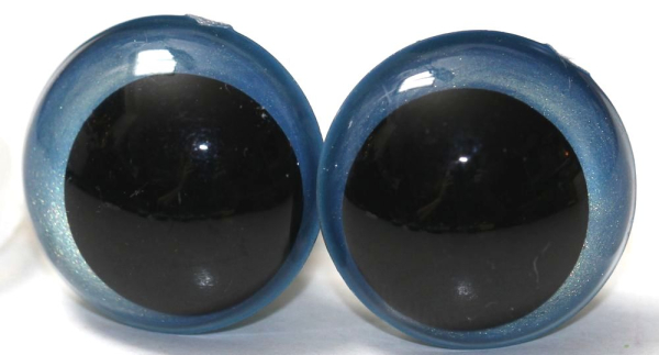 1 Paar Sicherheitsaugen 16 mm Sky Blue irisierend metallic Schielaugen